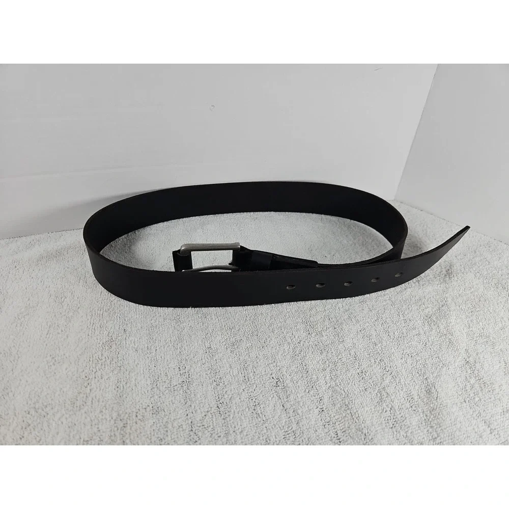 TIMBERLAND Unisex Plain‎ Black Genuine Leather Belt w/ Buckle Size 34 NEW